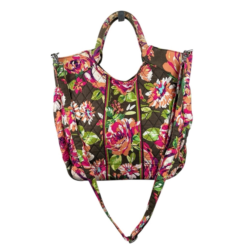 Vera Bradley English Rose Two Way Quilted Tote Crossbody Double Handles Retired